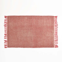 Red and White Plaid Rug