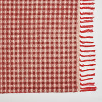 Red and White Plaid Rug