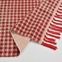 Red and White Plaid Rug