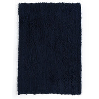 Navy Blue Tufted Striped Bathroom Rug- sashaaworld