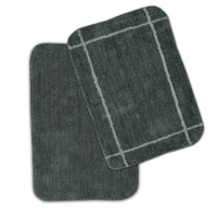 Grey Anti- Slip Micro fiber Bathmat Pack of 2