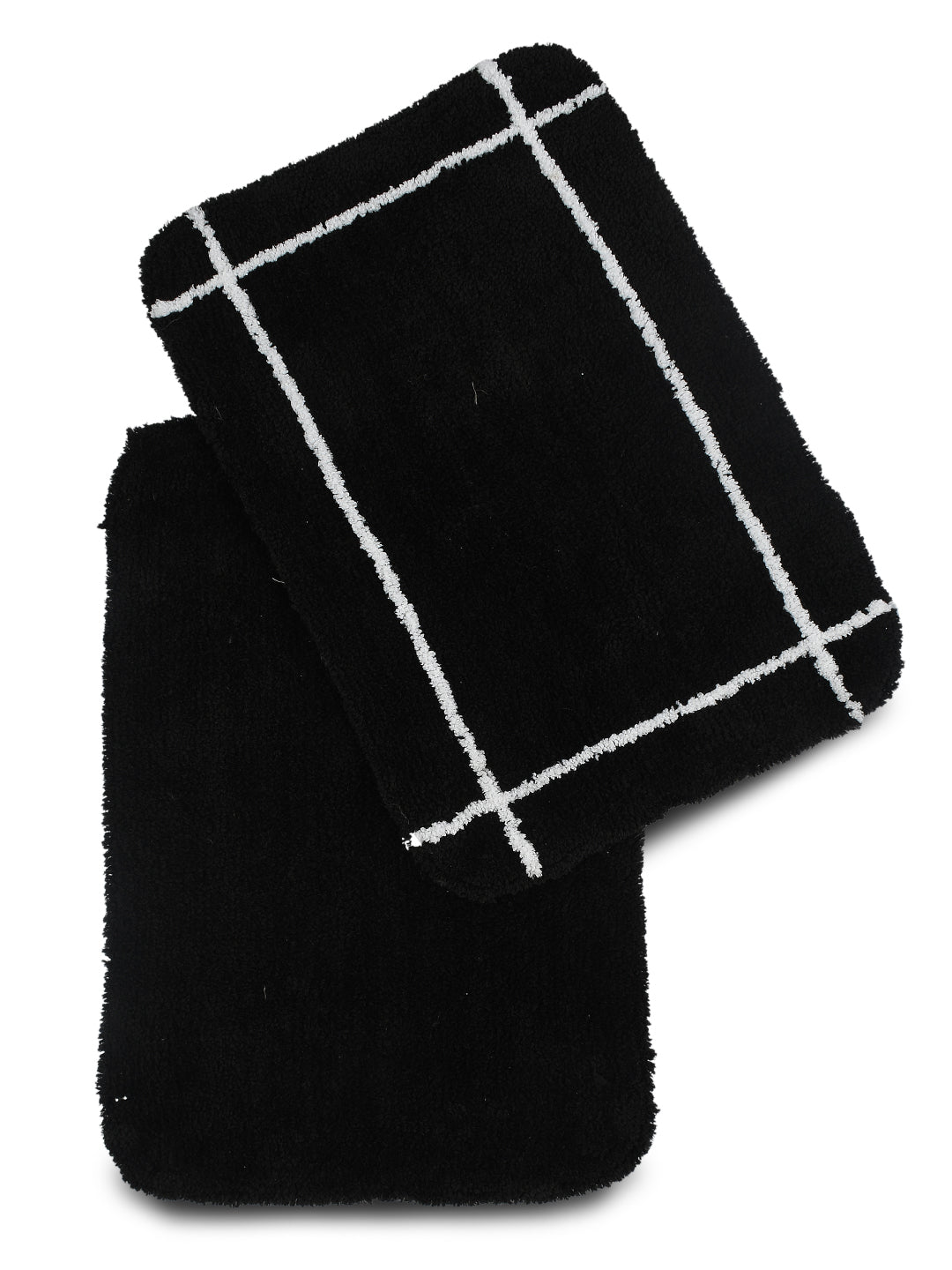 Black  Anti- Slip Micro fiber Bathmat Pack of 2