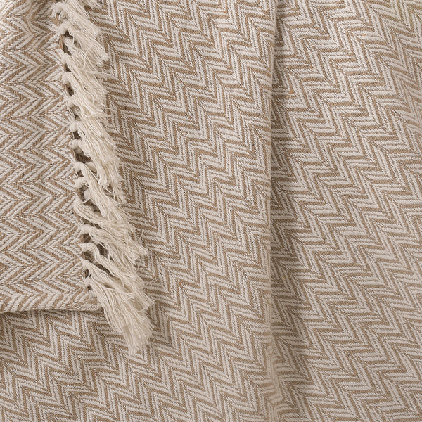 Herringbone Pattern Cotton Woven Throw - Sashaa World