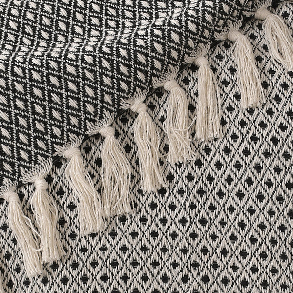 Black diamond Pattern Cotton Throw