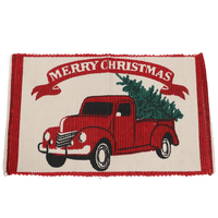 Red Truck with Christmas Tree Rug