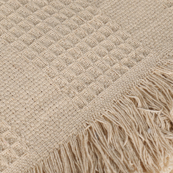 Neutral Cotton Throw- Sashaaworld