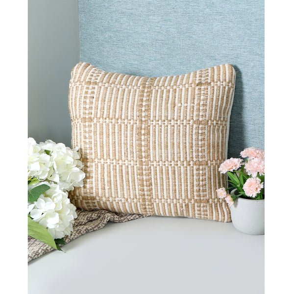 Beige Striped Cushion Cover - Sashaaworld