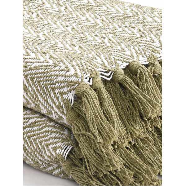 Nature-Inspired Herringbone Throw Blanket Green - Sashaaworld