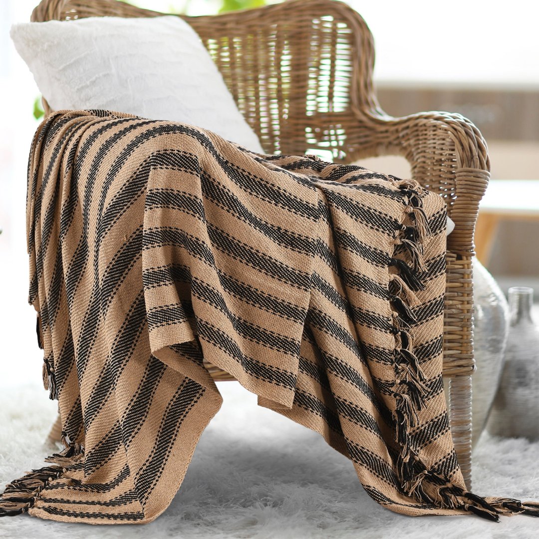 Striped throws for sofas sale