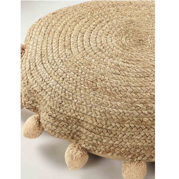 Braided Round Jute Floor Cushion- Sashaa World 