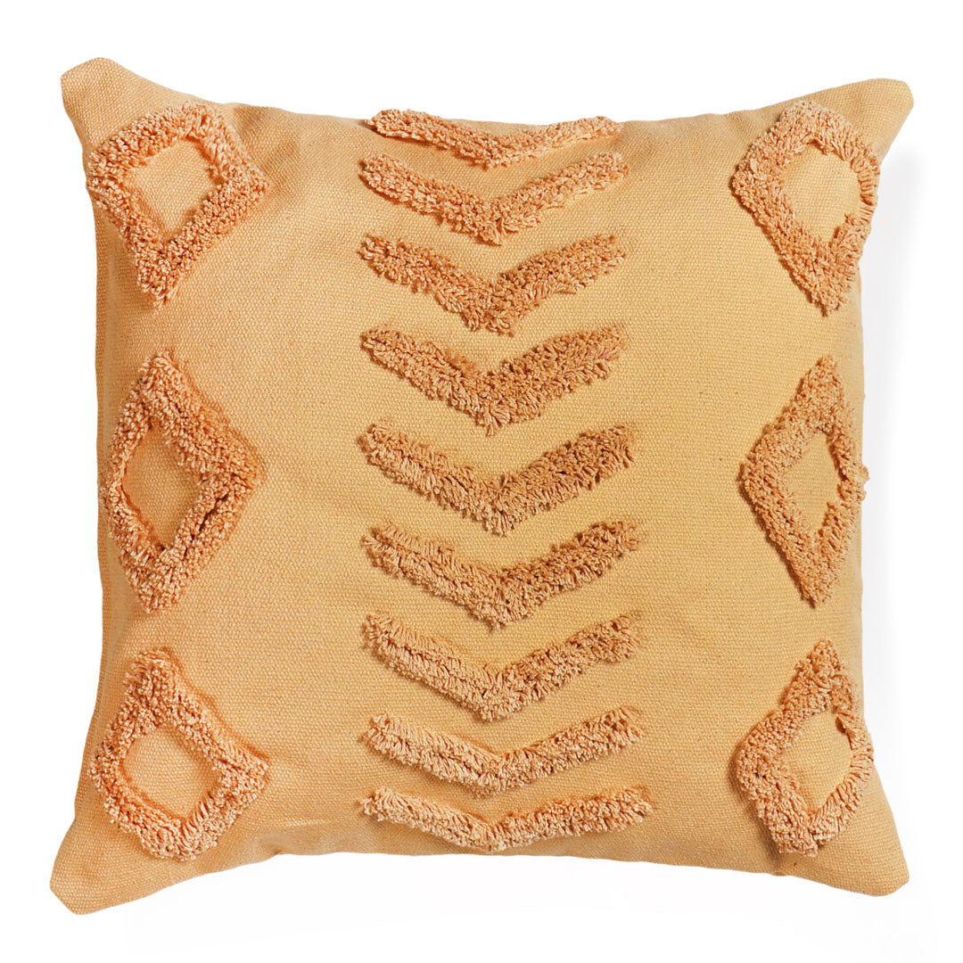 Mustard Tufted Cushion Cover- Sashaaworld