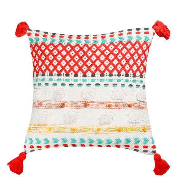 Multi-colored Handwoven Cushion Cover - sashaaworld