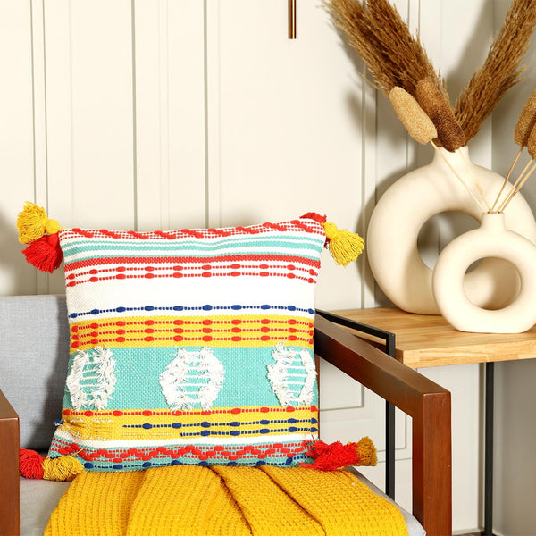 Handwoven Multi-Colored Cushion Cover - Sashaa World