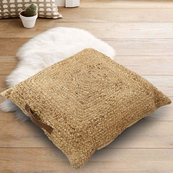 Square Jute Floor Cushion- Sashaaworld